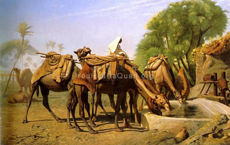 Camels at the Fountain - 让·莱昂·杰罗姆